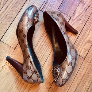Gucci Brown Monogrammed Women's Heels